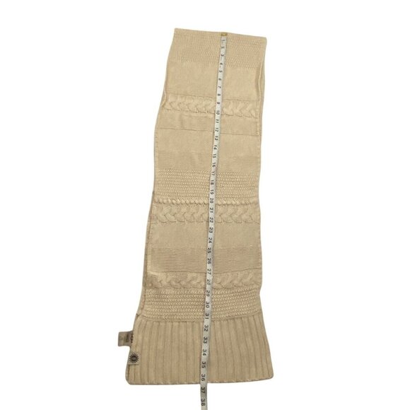 Ugg Womens cable Knit chunky fisherman’s Scarf Beige One Size Wool & Acrylic - Picture 9 of 11